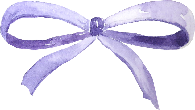 watercolor ribbon, bow